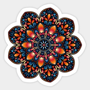 Colourful Mandala Floral Design Sticker